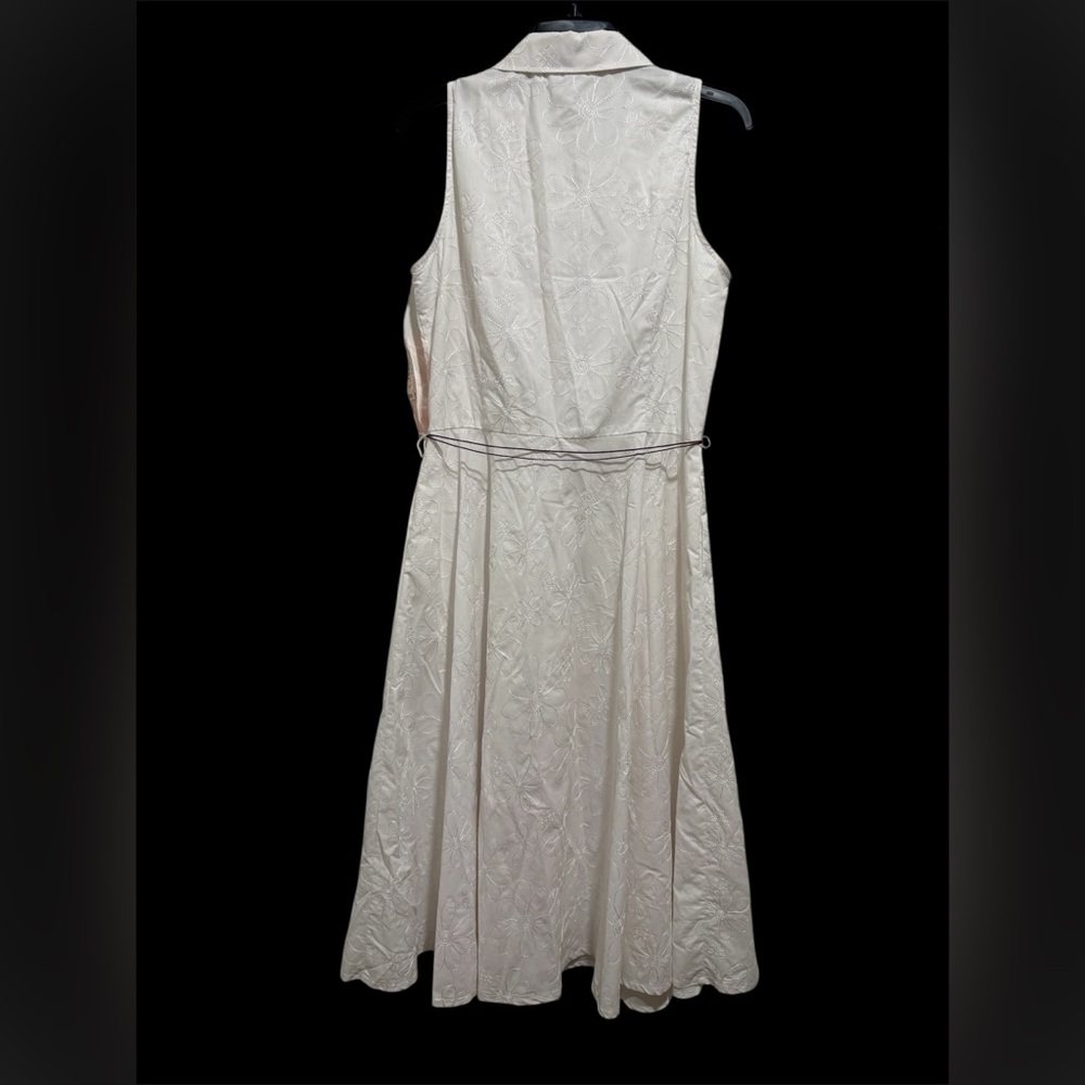 Dress Barn White Embroidered Button Down Dress Size 14 Petite NWT - Picture 2 of 6